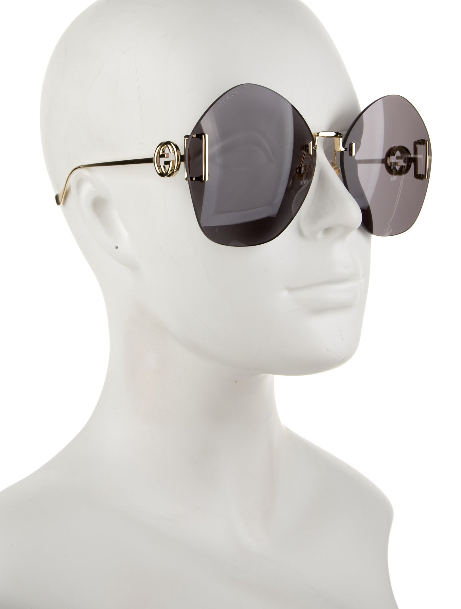 Gucci Interlocking G Logo Round Sunglasses